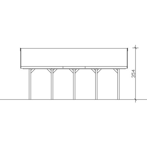 Skan Holz Carport Wallgau Satteldach aus Nadelholz in Nussbaum Braun mit Dachschindeln B: 620 cm, T: 750 cm, H: 354 cm - Bild 3