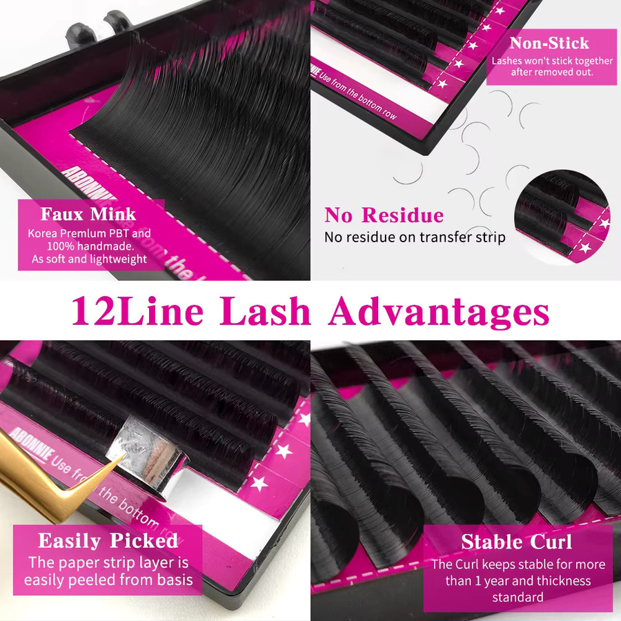 Abonnie Fluffy Classic Lashes Extensions Einzelwimpern, Black, Unisex - Bild 3