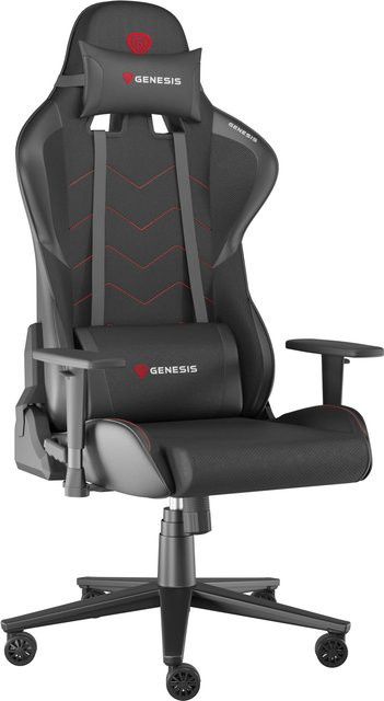 Genesis Gaming Stuhl NITRO 550 G2 schwarz mit Kopfstütze und Armlehnen - Bild 1