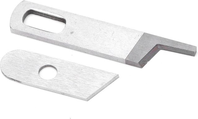 2er-Set Ober- und Unterklingen für Overlockmaschinen und Serger in Weiß - Bild 1