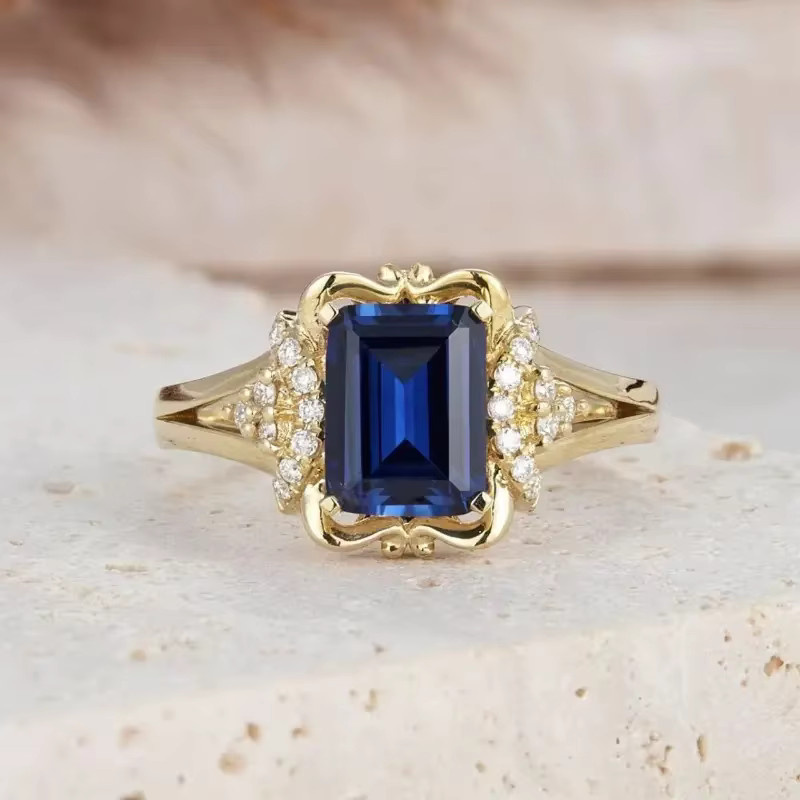 Huitan Damenring, Gold, Zirkonia, Blau, Damen - Bild 2