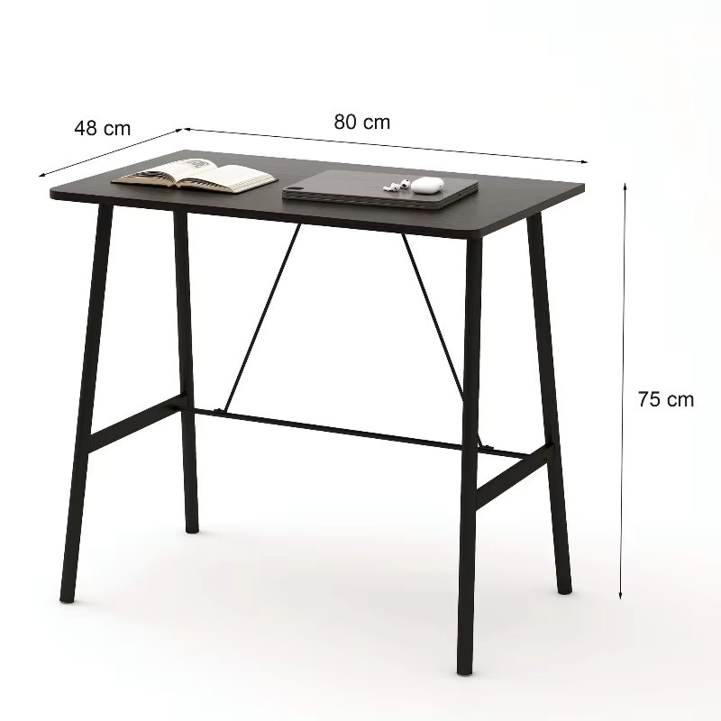 LIUSHADUOLA Computertisch Modern in Schwarz, Wasserdichter Schreibtisch aus MDF-Laminat für Home-Office und Schlafzimmer - Bild 3
