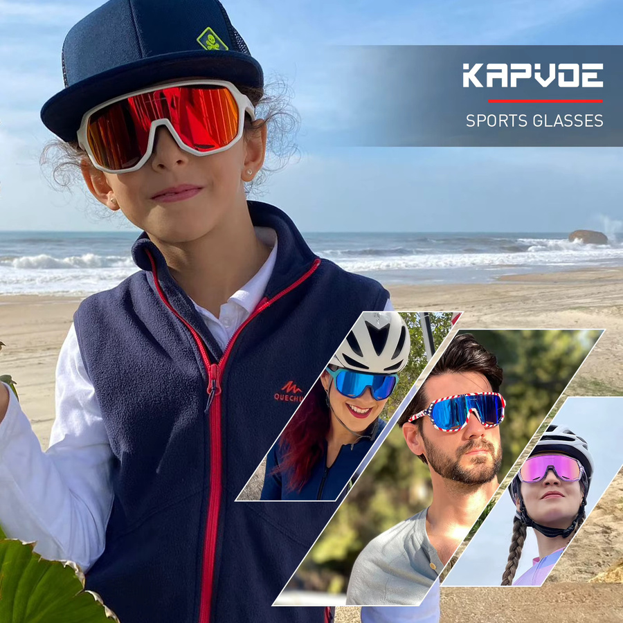 Kapvoe Sportsonnenbrille, Vollrand, Kunststoff, Unisex, polarisiert - Bild 2