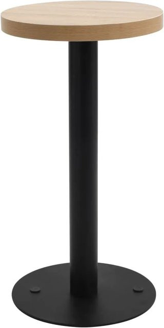DELUKE Bistrotisch FLORI Rund in Hellbraun und Schwarz aus MDF und Stahl, Durchmesser: 40 cm, Höhe: 75 cm - Bild 1