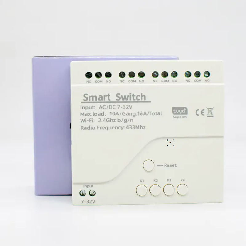 Tuya WLAN Smart Switch Hausautomations-Controller mit 4 Kanälen und 10A Relais-Steuerung in Weiß, kompatibel mit Alexa und Google Home - Bild 4