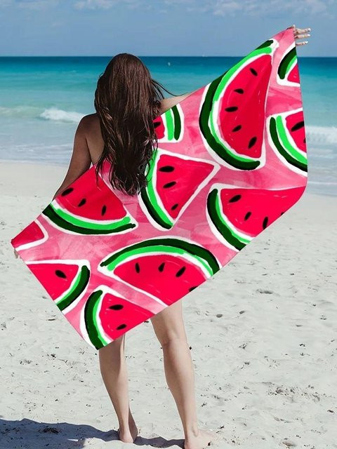 JMG Household Supplies Strandtuch Wassermelone Design, rot, B/H: 70 x 140 cm - Bild 1