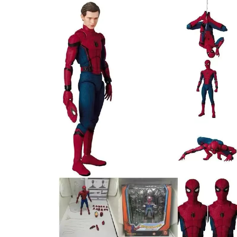 Bandai Marvel Avengers Spiderman Homecoming Actionfigur mit wechselbarem Gesicht in Rot aus Kunststoff - Bild 2