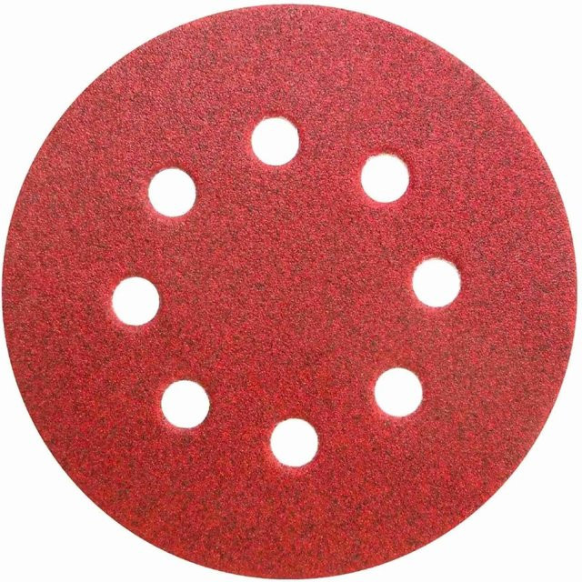 Klingspor Klett Schleifscheibe PL28CK GLS5 für Exzenterschleifer, Durchmesser: 125 mm, Korn: 150, 8er Lochung, Farbe: Rot, 50 Stück - Bild 1