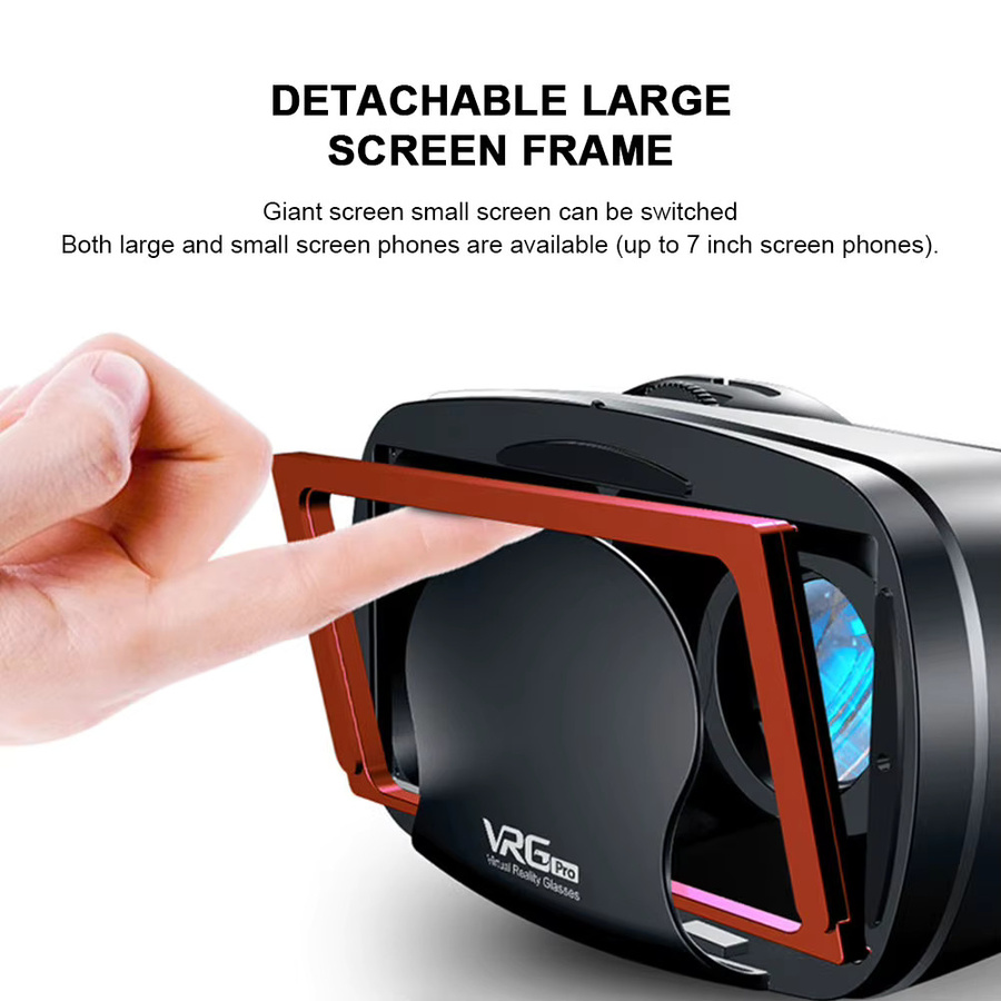 AyeBeau 3D-VR-Headset für Smartphones in Schwarz mit 7-Zoll-Linsen - Bild 3