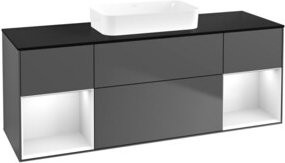 V&B Waschtischunterschrank Finion in Anthrazit lackiert, B/T/H: 160 x 50,1 x 50,1 cm - Bild 1