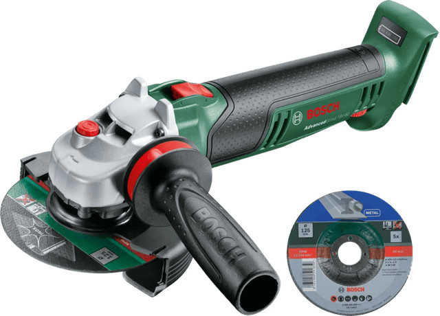 Bosch AdvancedGrind 18V-80 Winkelschleifer ohne Akku mit 5 Stück 125 mm Schleifscheiben für Metall in Grün - Bild 1