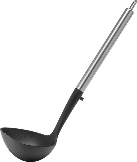 Modern Living Schöpflöffel Luca in Schwarz aus Edelstahl und Silikon mit Aufhängeschlaufe und Spülmaschinenfestigkeit - Bild 1