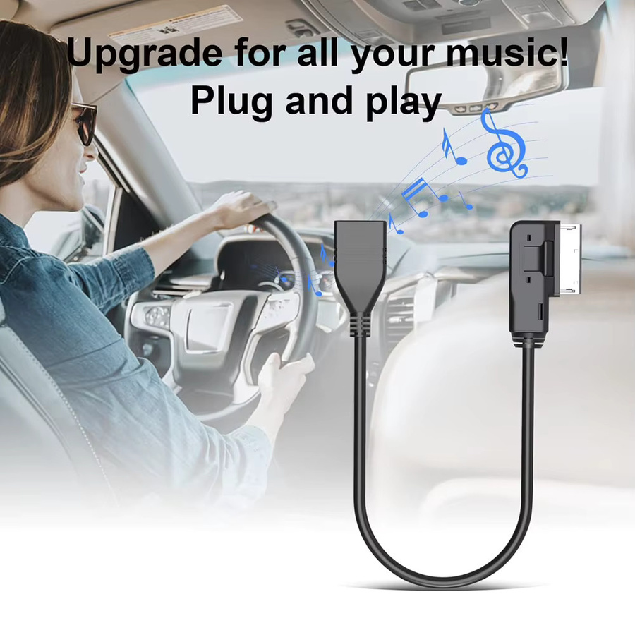 ALLOET USB auf AUX Audio Adapter in Schwarz für Audi A3 A4 A5 A6 A8 Q5 Q7 - Bild 3