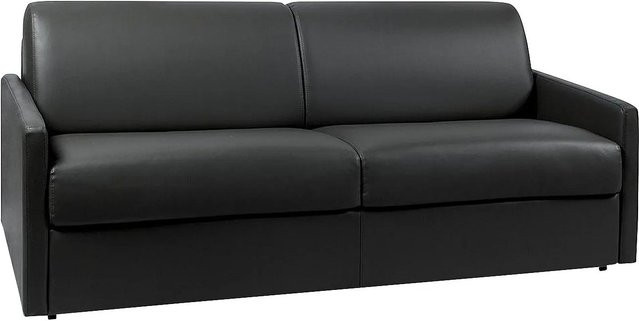 Vente-unique Schlafsofa Calife in Schwarz mit Kunstlederbezug, Breite: 190 cm, Tiefe: 223 cm - Bild 1