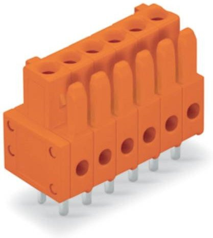 WAGO Buchsengehäuse-Platine 734 in Orange, 25 Stück, Rastermaß: 3.81 mm - Bild 1