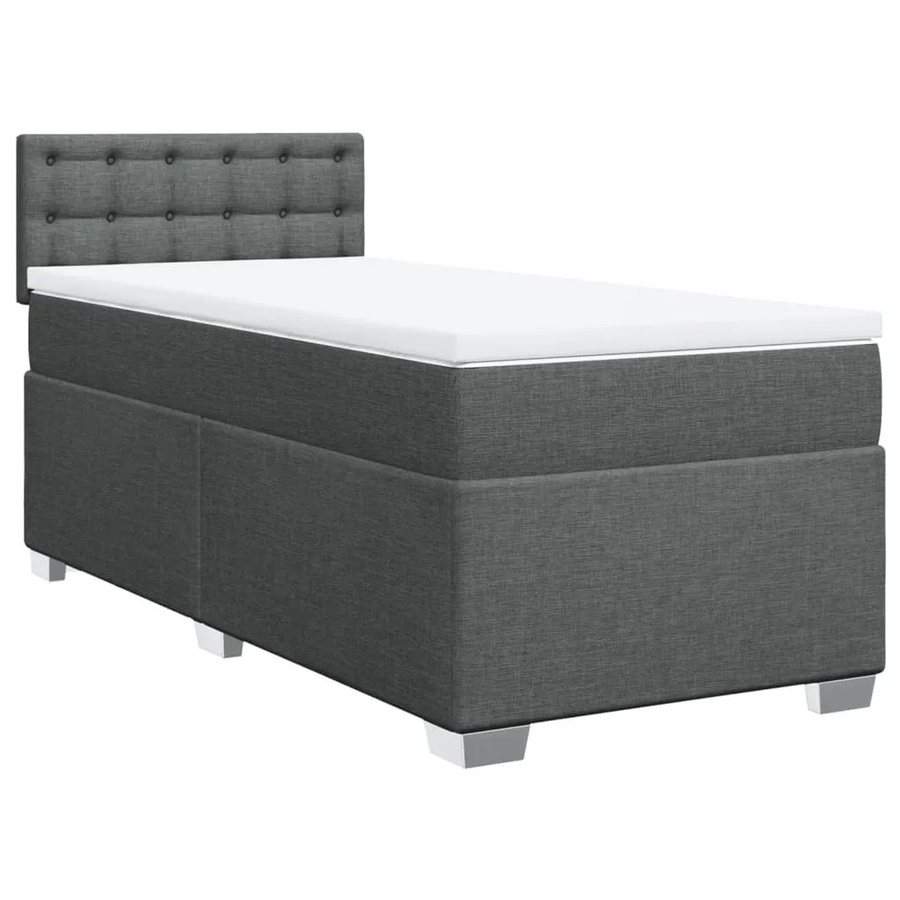 vidaXL Boxspringbett mit Matratze Hybrid Dunkelgrau B/T/H: 80 x 200 x 100,5 cm - Bild 2
