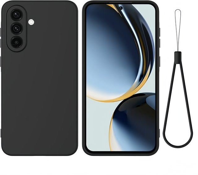 Stoßfeste Schutzhülle aus Flüssigsilikon mit Lanyard für Samsung Galaxy A17 A07 A56 A55 A05S A16 in Blau oder Schwarz - Bild 1
