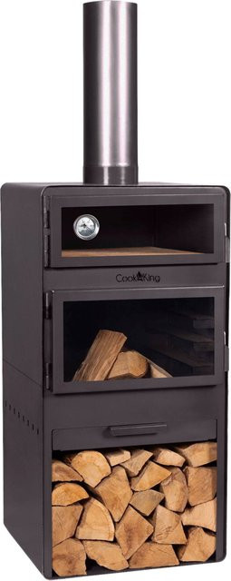 CookKing Terrassenofen Vento Plus mit Pizzaofen, schwarz, B/H/T: 50 x 150 x 50 cm - Bild 1