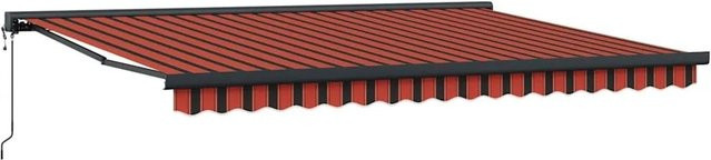 vidaXL Markise einziehbar in Orange und Braun mit Stoff und Aluminium B/H: 4,5 x 3 m - Bild 1