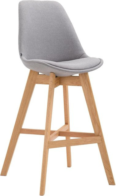 DELUKE Barhocker DUMIR Barstuhl mit Lehne aus Stoff in Grau, B/T/H: 48 x 56 x 112 cm - Bild 1