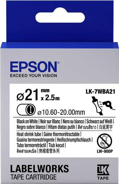 Epson Schrumpfschlauch Schwarz und Weiß 22mm C53S657903 - Bild 1