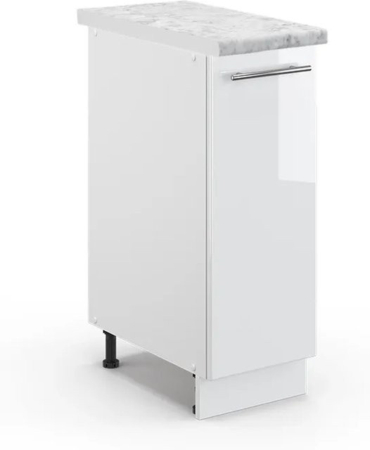 Vicco Apothekerschrank Fame-Line Weiß Hochglanz mit Marmor-Optik, Wandmontage, B/T/H: 30 x 60 x 82 cm - Bild 1