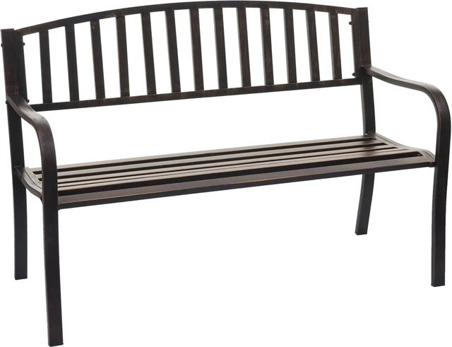 MCW Gartenbank F43 als 2-Sitzer aus pulverbeschichtetem Stahl in Vintage Bronze, B/T/H: 120 x 58 x 87 cm - Bild 2
