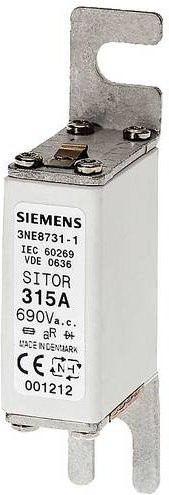 Siemens 3NE87211 Sicherungseinsatz, Sicherungsgröße 0, 100A, 690V, Weiß - Bild 1