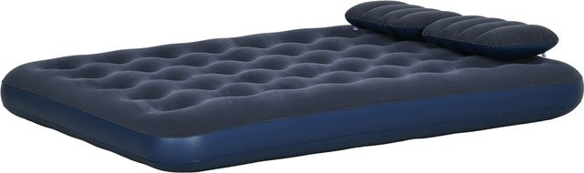 Outsunny Luftbett Doppel-Luftmatratze mit Handpumpe und Kopfkissen, Blau, B/T/H: 203 x 152 x 22 cm - Bild 1