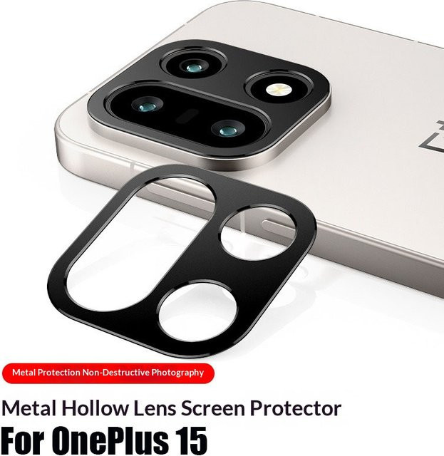 OnePlus 15 Kamera Objektiv Schutz aus Aluminium Metall in Schwarz - Bild 1