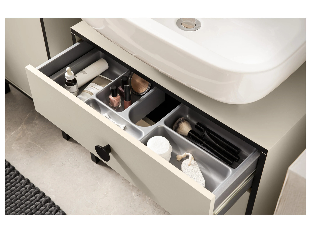 Schildmeyer Waschbeckenunterschrank Edda mit 2 Schubladen in Cremebeige, B: 65,1 cm, H: 59,1 cm - Bild 4