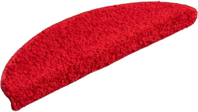 vidaXL Treppenmatten 15er Set Rot, selbstklebend und rutschfest, B/T/H: 56 x 17 x 3 cm - Bild 1