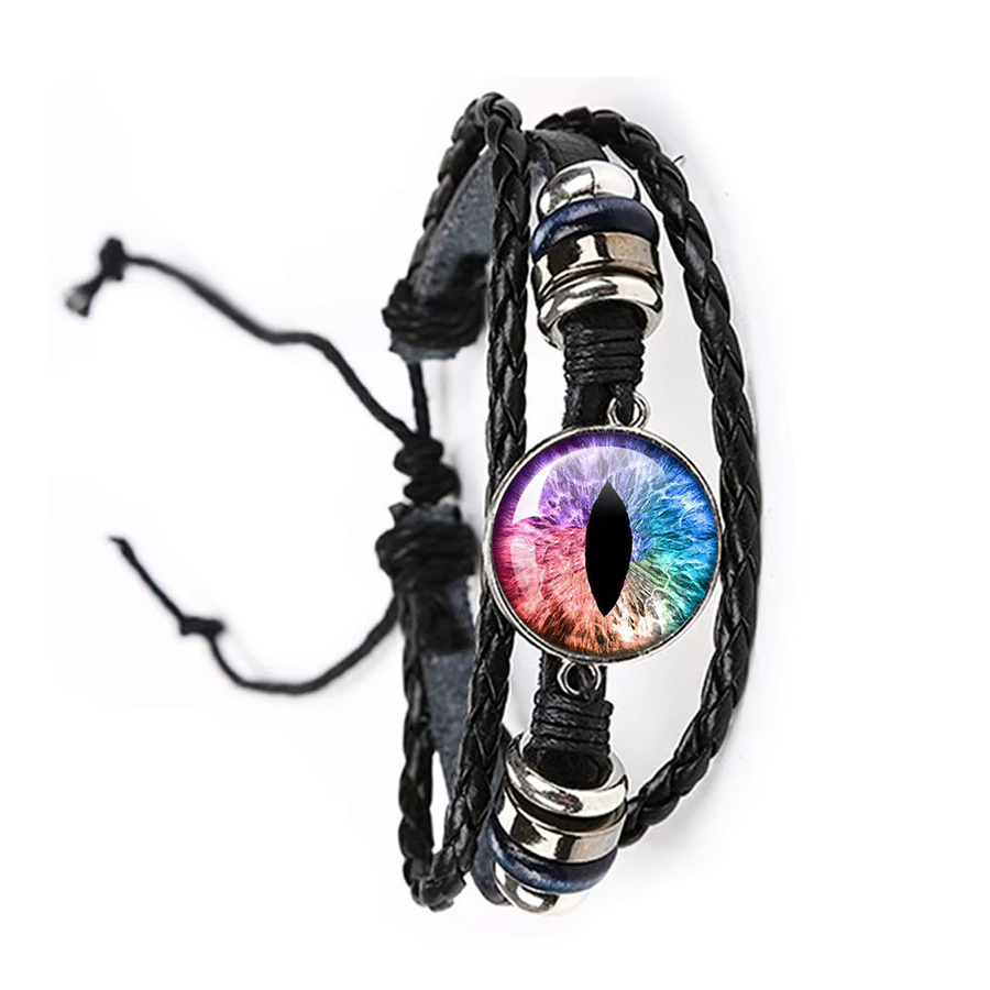 MSCHENGDORIS Armband, Leder, Glas, Schwarz, Unisex - Bild 2