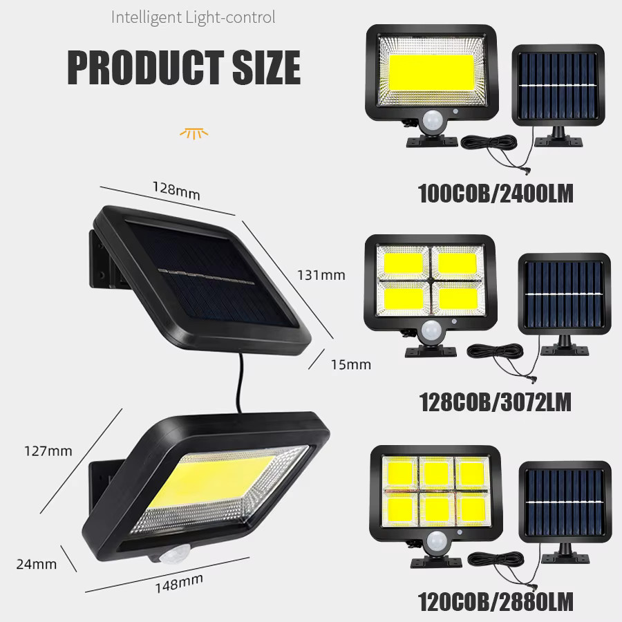 XIWANGFIRE Solar Wandleuchte mit Bewegungssensor, 3000lm Outdoor Split Laterne in Schwarz für Garten und Haus - Bild 2