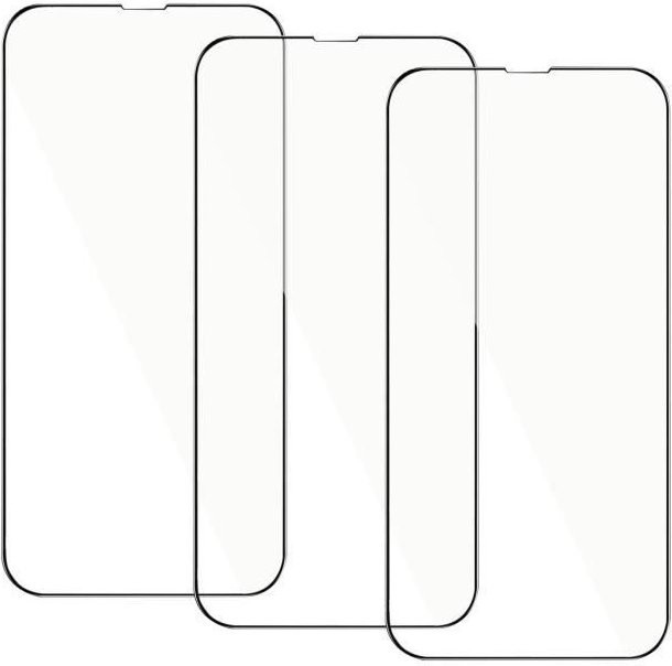 EF Connect 3er-Set Displayschutz aus gehärtetem 3D-Glas für iPhone 13, transparent - Bild 1