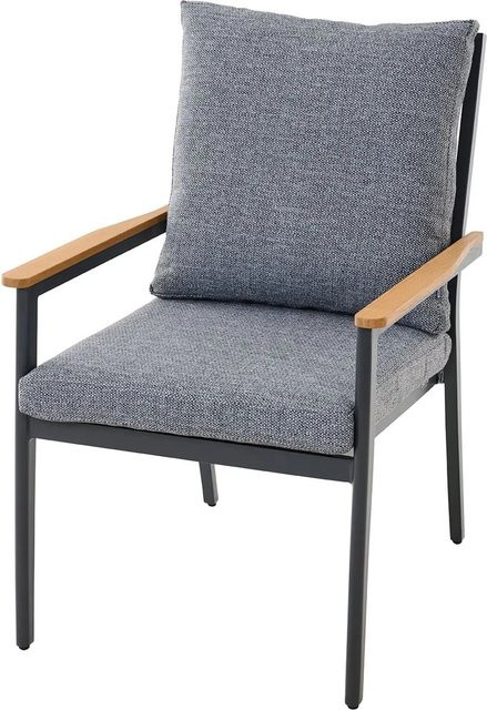 Siena Garden Comfort Plus Sessel Liguria in Anthrazitgrau mit Teakholz und Aluminium, B/T/H: 97 x 65 x 79,5 cm - Bild 1