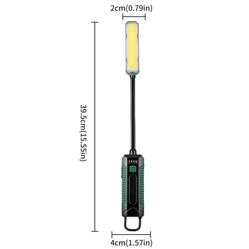 JIASHUAIXIN COB LED Arbeitsleuchte mit 360 Grad biegbarem Schlauch, wiederaufladbare Notbeleuchtung in Schwarz - Bild 2