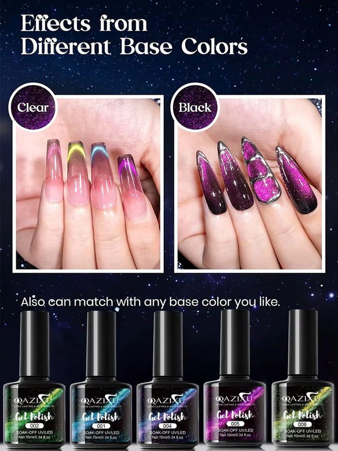 QAZIXU Gel-Nagellack, Lila, Schimmernd - Bild 7