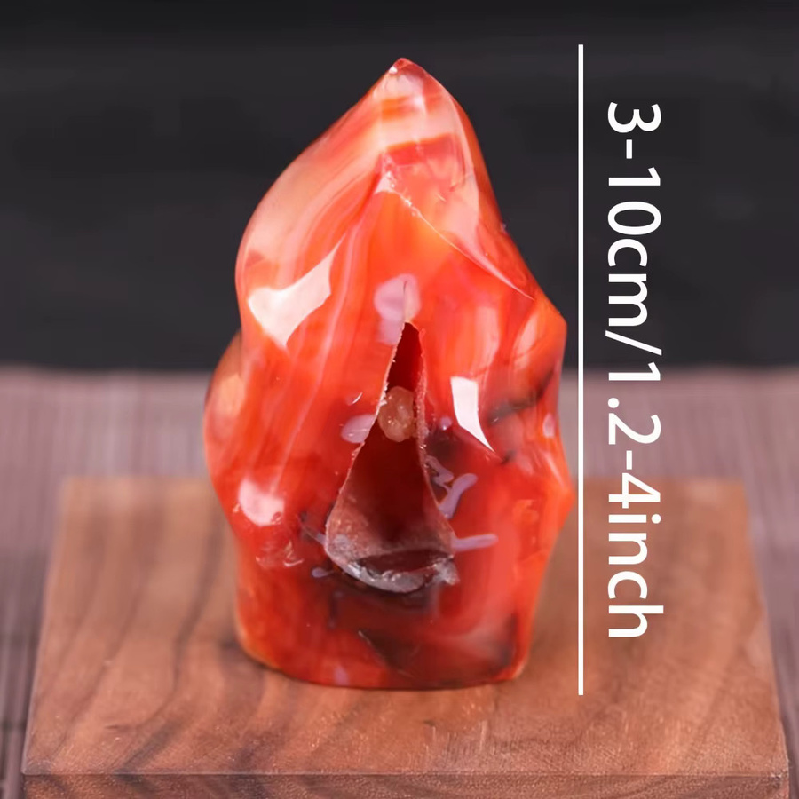 Natürlicher Karneol-Flammenkristall von CrystalHola, spiralförmiges Quarz-Exemplar in Orange im Boho-Stil als Dekorationsobjekt - Bild 2