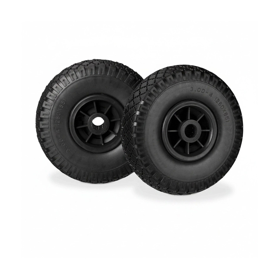 Relaxdays 2er Set Sackkarrenrad aus Kunststoff in Schwarz, pannensicher, Durchmesser: 26 cm, Breite: 8,5 cm - Bild 2