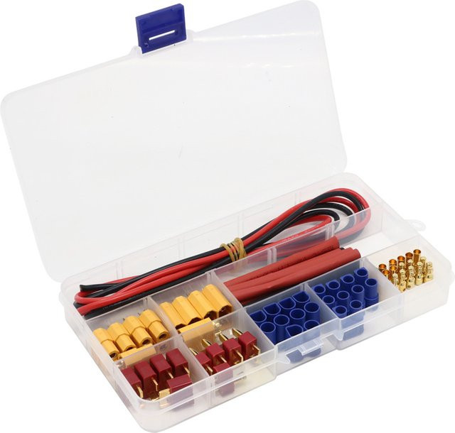 Flyhike Stecker und Buchsen Set mit 16 AWG Silikondraht und Schrumpfschlauch in Multicolour (XT60, XT90, EC3, EC5) - Bild 1