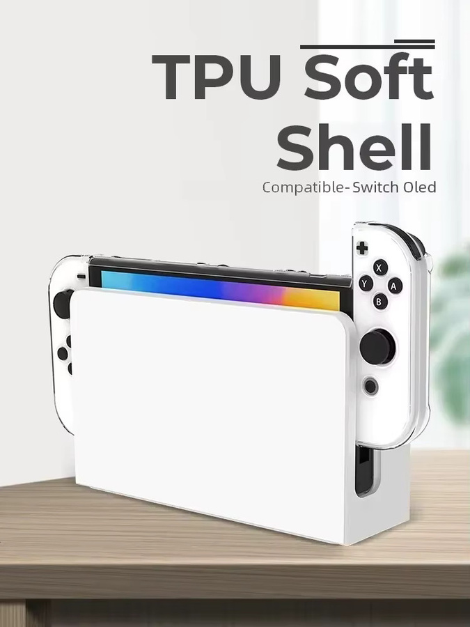 Stoßfeste All-Inclusive Schutzhülle aus TPU für Nintendo Switch OLED in Schwarz - Bild 2