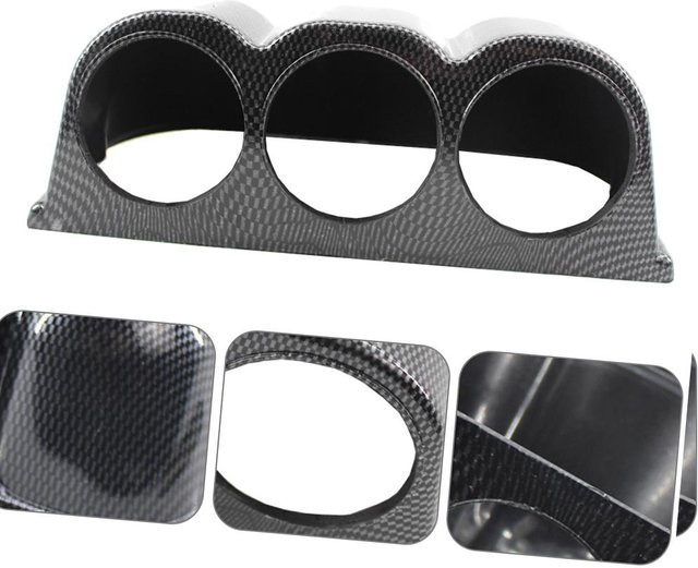 Wosawe Outdoor Sports Armaturenbrett 3-Loch Dreifach-Anzeigenhalter Pod 52mm mit Karbonfaser-Muster in Schwarz - Bild 1