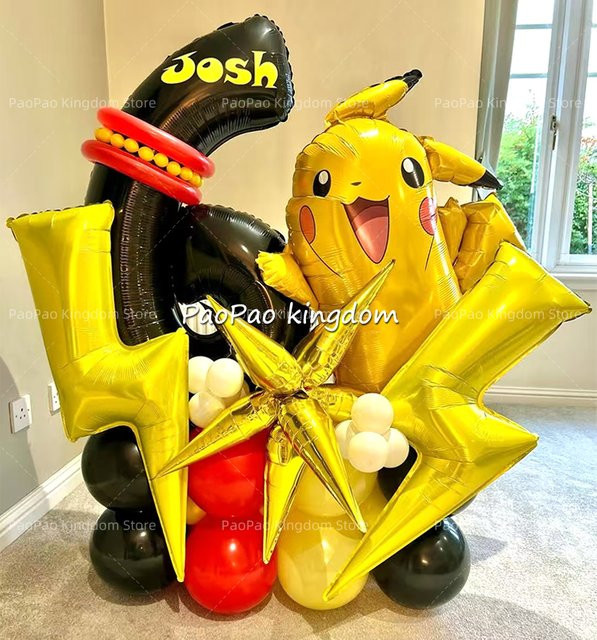 Potdemiel Pokemon Pikachu Ballon-Dekorationsset für Kindergeburtstage in Mehrfarbig - Bild 1