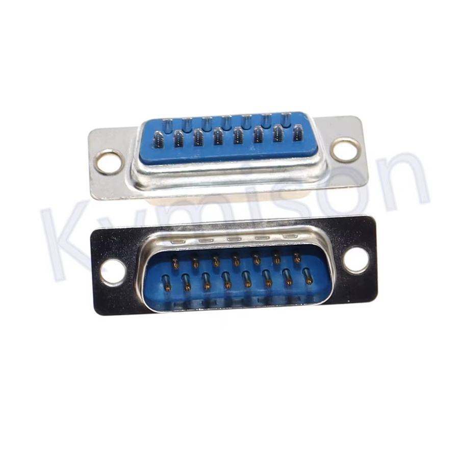 10er Set RS232 DB15 D-SUB Stecker und Buchsen mit 15 Pins in 2 Reihen zum Löten mit Kunststoff-Montagegehäuse - Bild 2