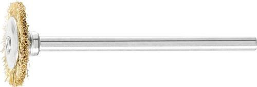 PFERD Miniatur-Rundbürste RBU Messing-Draht für Metall und Holz, Durchmesser: 16 mm, Schaft-Durchmesser: 3 mm, Drahtstärke: 0,10 mm, Farbe: Gold - Bild 1