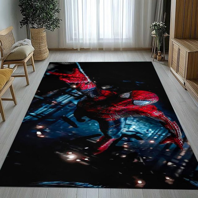 Rouxin ten Marvel Avengers Spider-Man Teppich für Kinderzimmer und Wohnzimmer, rutschfest und waschbar, B/B: 100 x 150 cm - Bild 1
