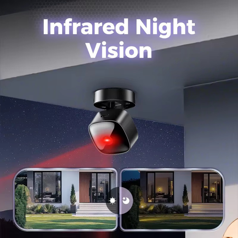 Lenovo S1 Sicherheitsüberwachungskamera in Schwarz mit 1080P HD, WLAN, Bewegungserkennung und 360° Nachtsichtfunktion - Bild 2