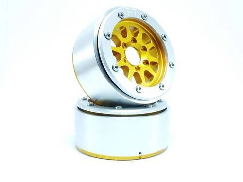 Metsafil 1:10 Crawler Felgen Gear in Gold und Silber aus Aluminium, 1 Paar - Bild 1