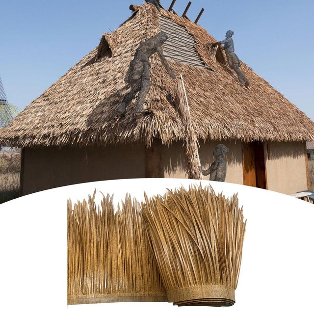 Künstliche Strohrolle in Braun als realistischer Grasdachzaun und dekorative Strohdachverkleidung, B: 100 cm, H: 50 cm - Bild 1